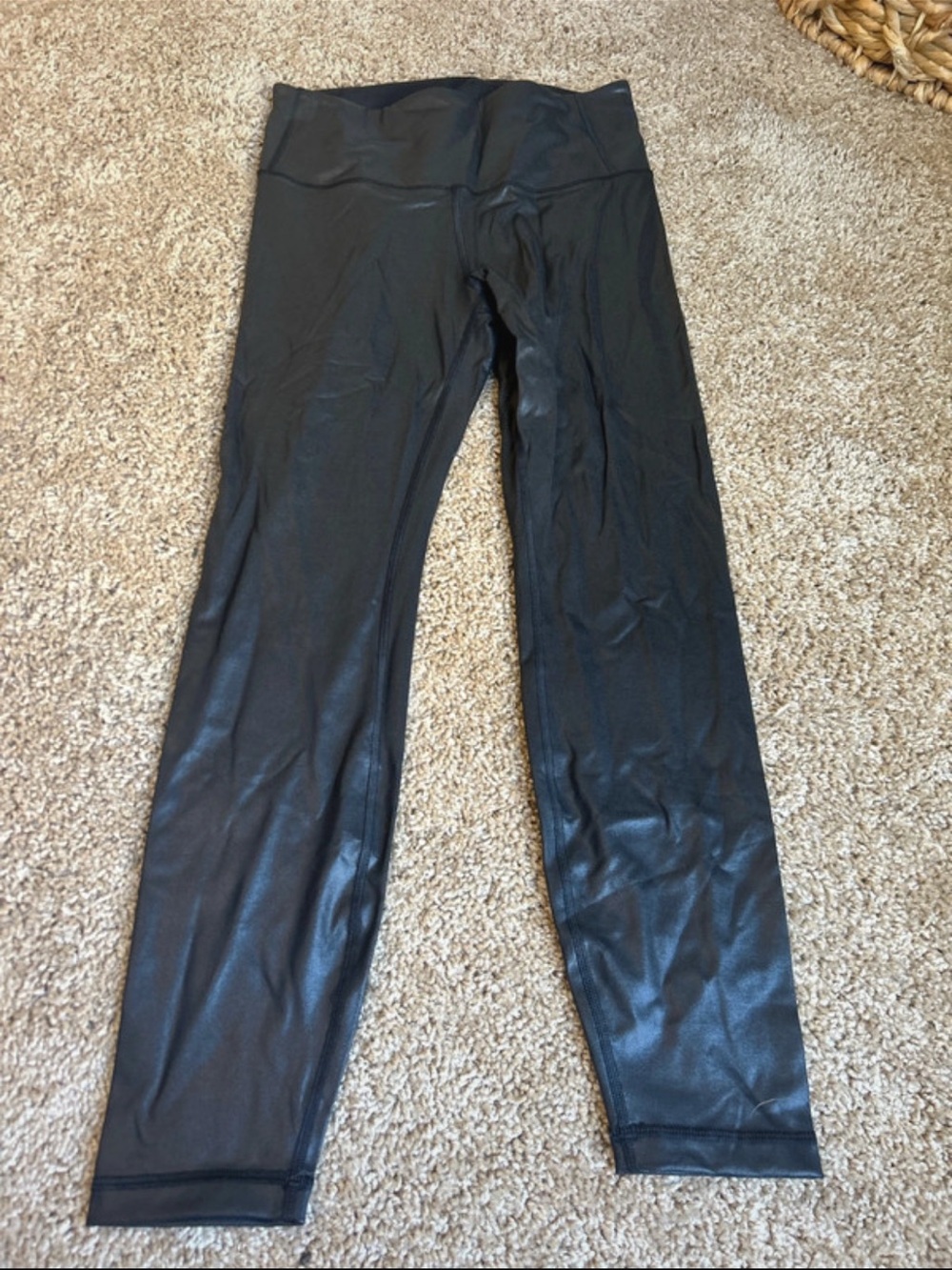 CRZ YOGA Metallic Black High-Waist Leggings
